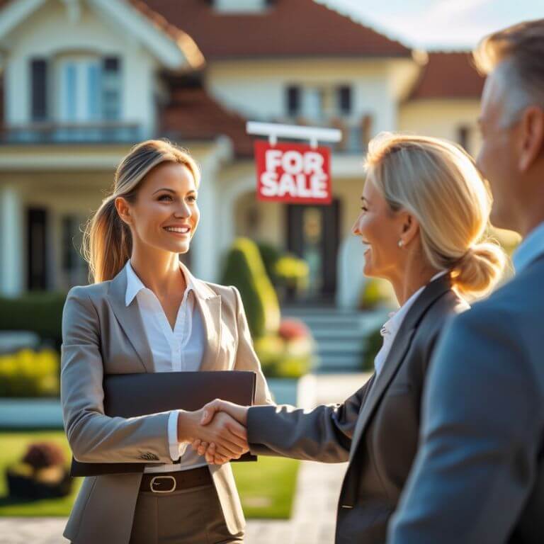 Successful Listing Agent. Listing agent with owners