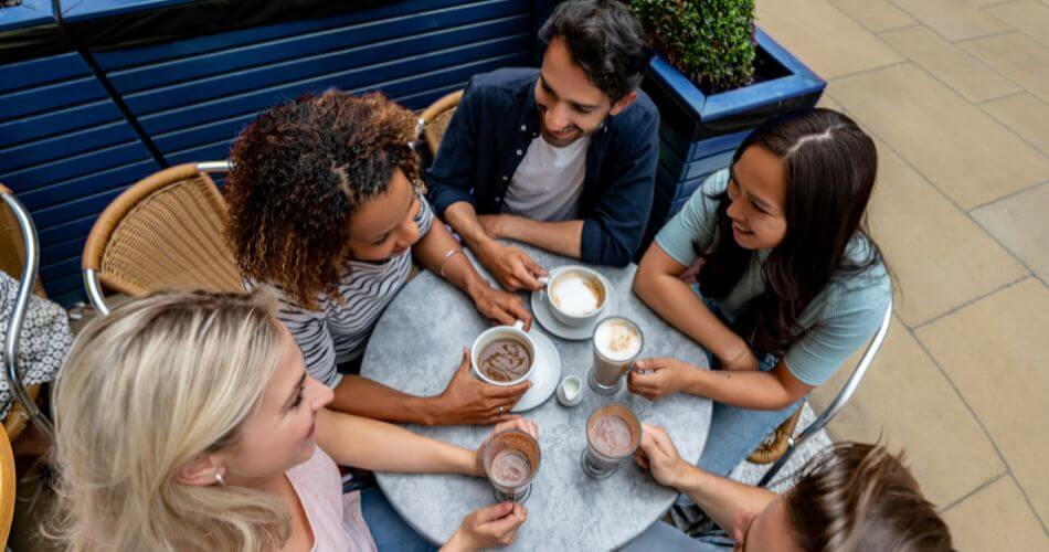 Take back control. People communicating without their smartphones