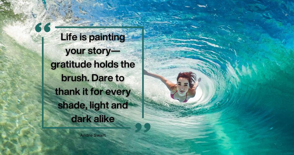 Gratitude Transforms. Image quote about Courage to Embrace It All
