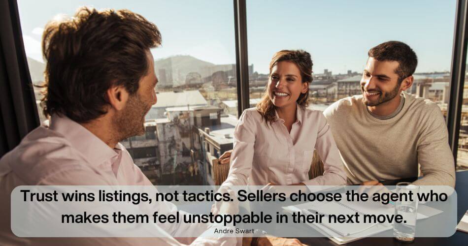 Winning More Listings in Brackenfell. Expert estate agent explaining selling strategy to a homeowner in Brackenfell.