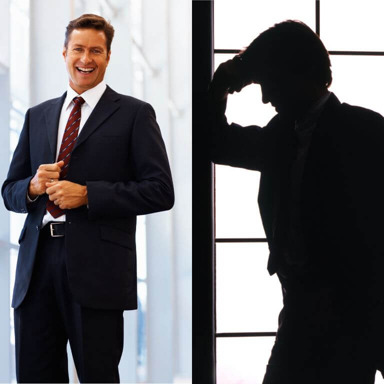 Real Estate Feast and Famine Cycle. A successful and unsuccessful estate agent