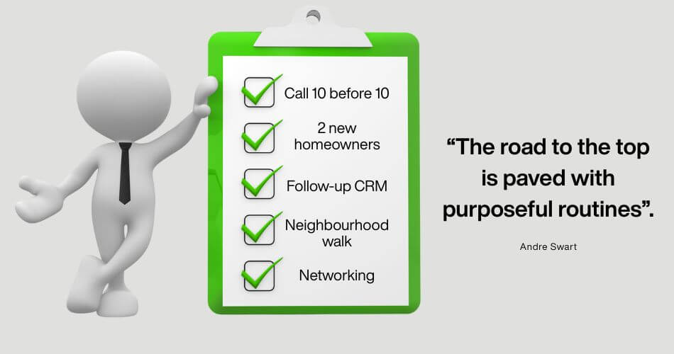 Real Estate Feast and Famine Cycle. Estate agent checklist