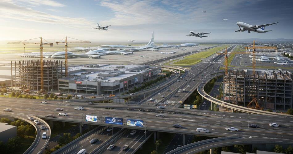 Northern Suburbs real estate marketing. A futuristic, high-quality render of infrastructure growth in the Northern Suburbs