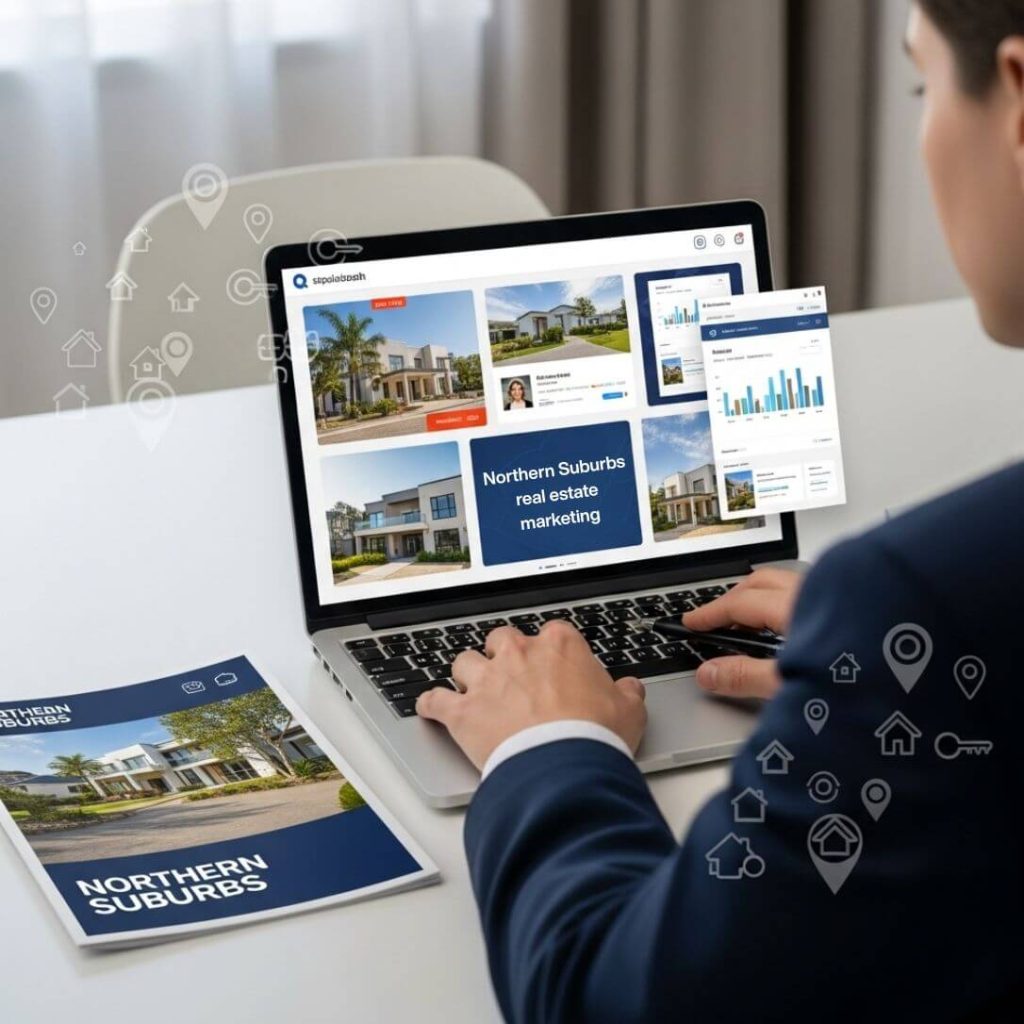 Northern Suburbs real estate marketing. A real estate agent in Cape Town reviewing marketing strategies.