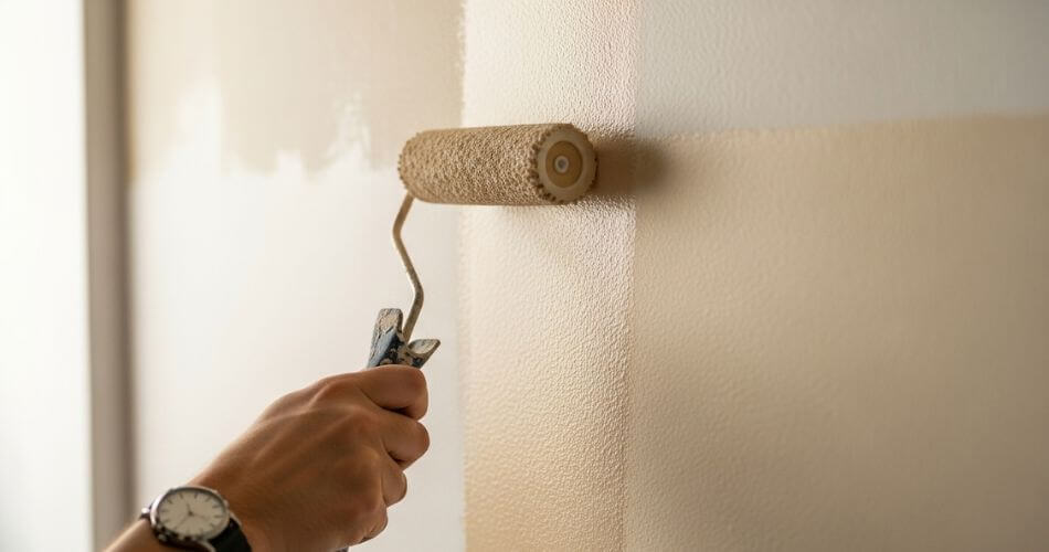 Increase property value in Cape Town Northern Suburbs. A homeowner taking control of their property's value by painting a wall in a neutral colour