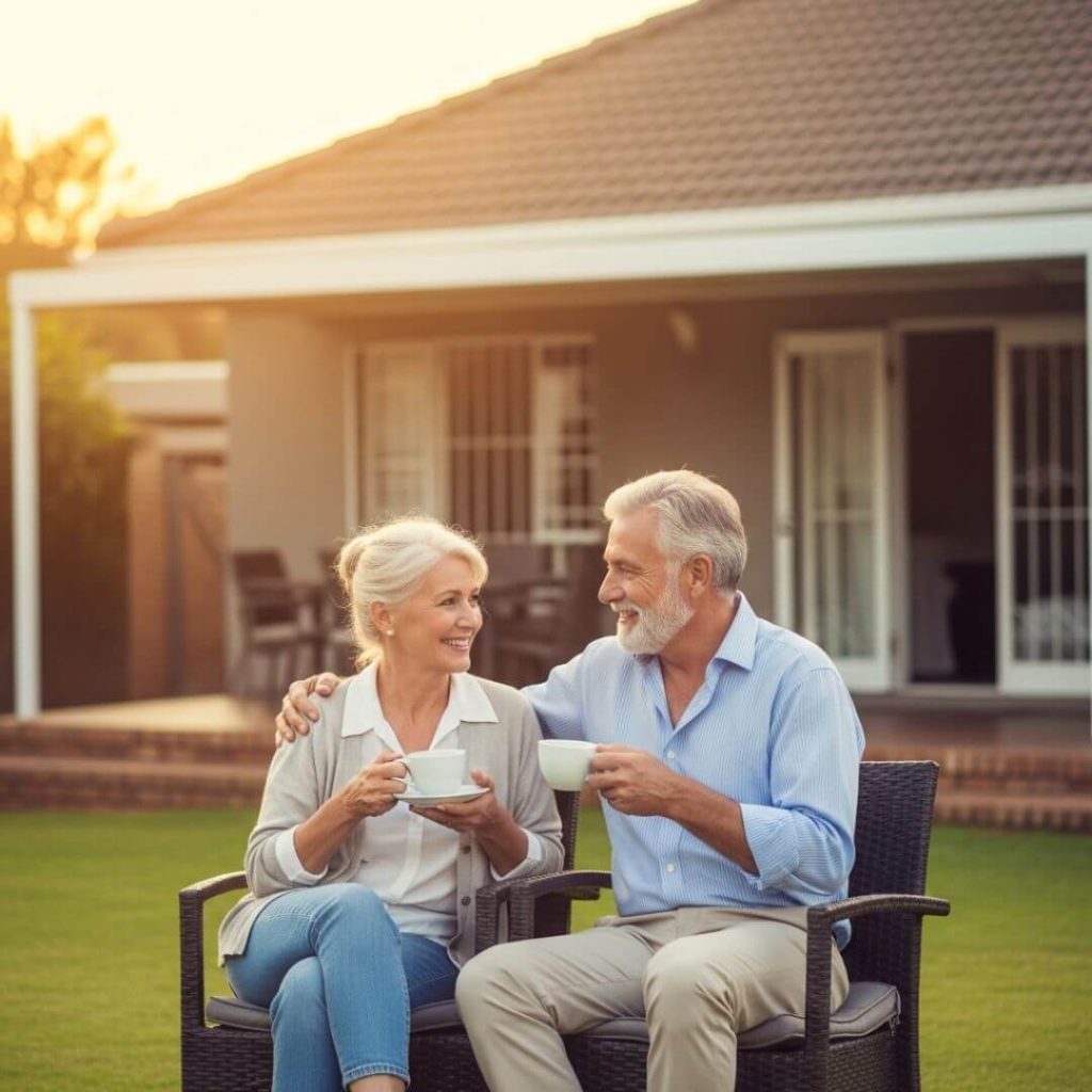 senior couple enjoying their beautiful home in Cape Town Northern Suburbs