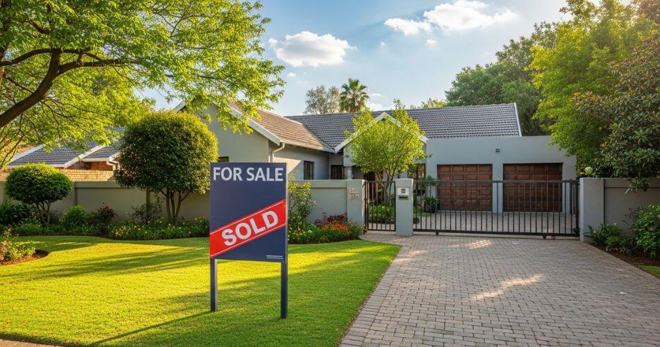 Safe home selling guide for seniors. A beautiful freehold family home in Brackenfell with a 'SOLD' sign, illustrating the strong local property market.