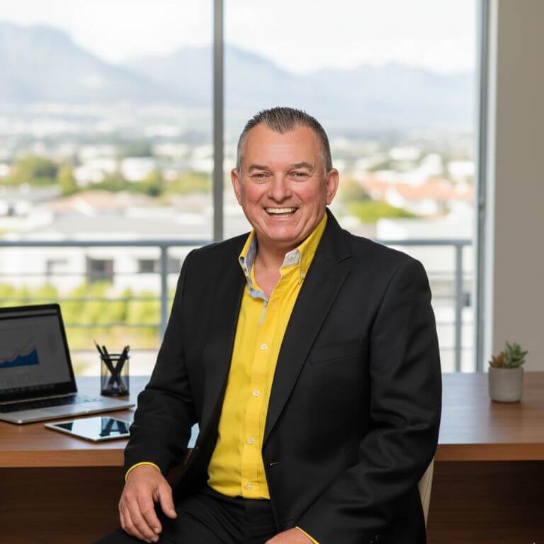 Brackenfell real estate expert. Andre Swart in his office