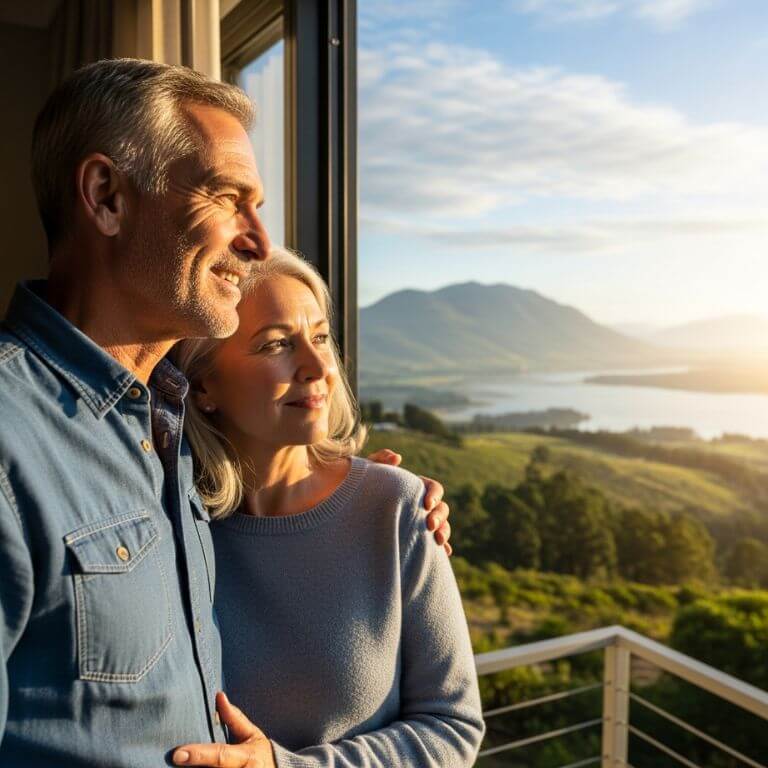 Brackenfell real estate expert. Content mature couple looking towards a beautiful future.