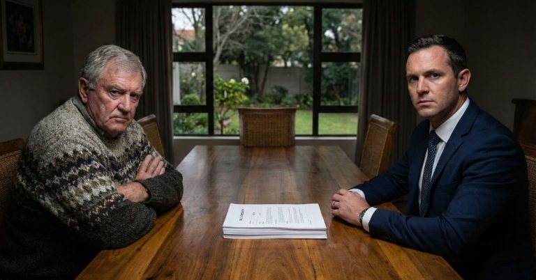 Psychology Of Real Estate Negotiation. Tense negotiation between real estate agent and senior seller.