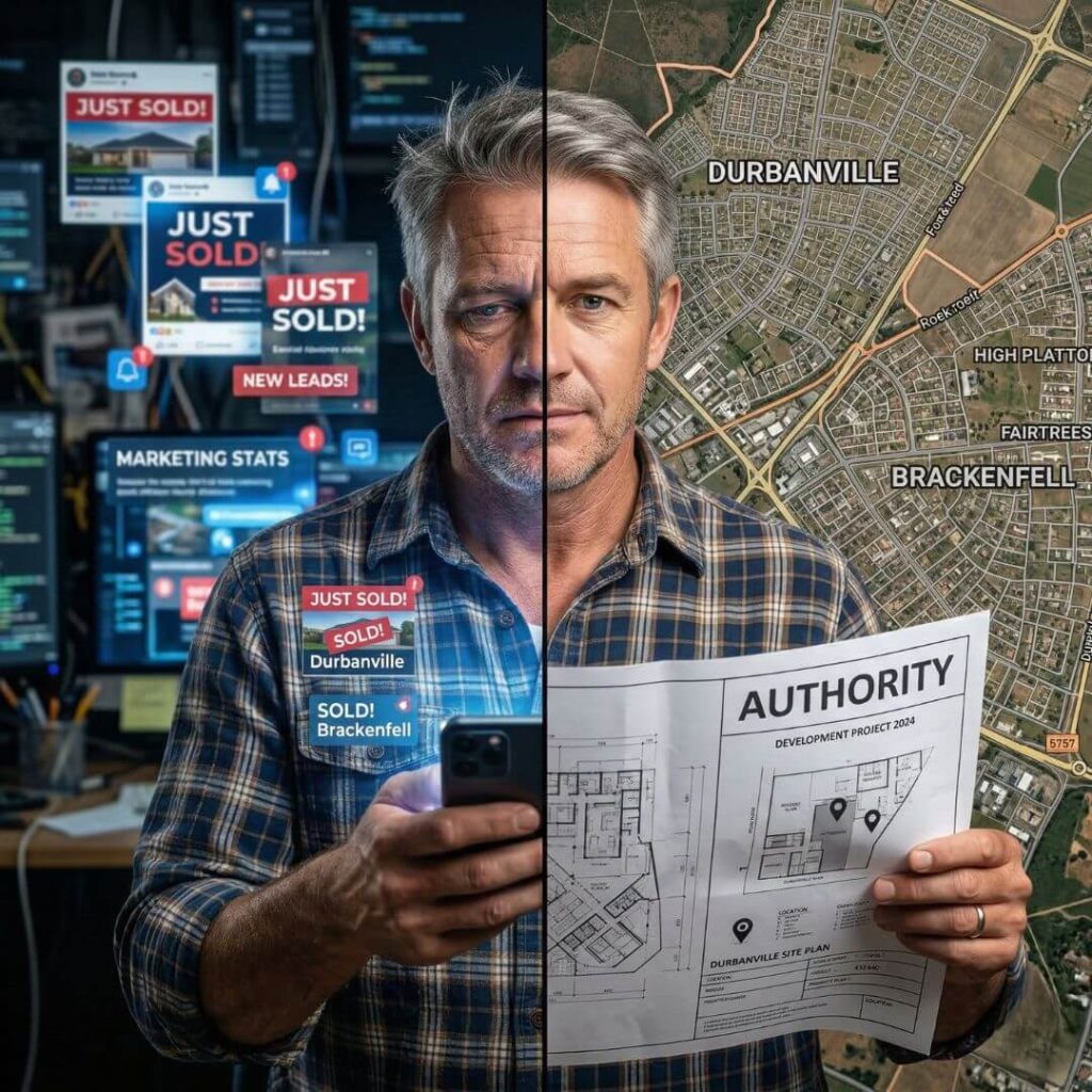 How To Stand Out As A Real Estate Agent. Agent finding local property authority.