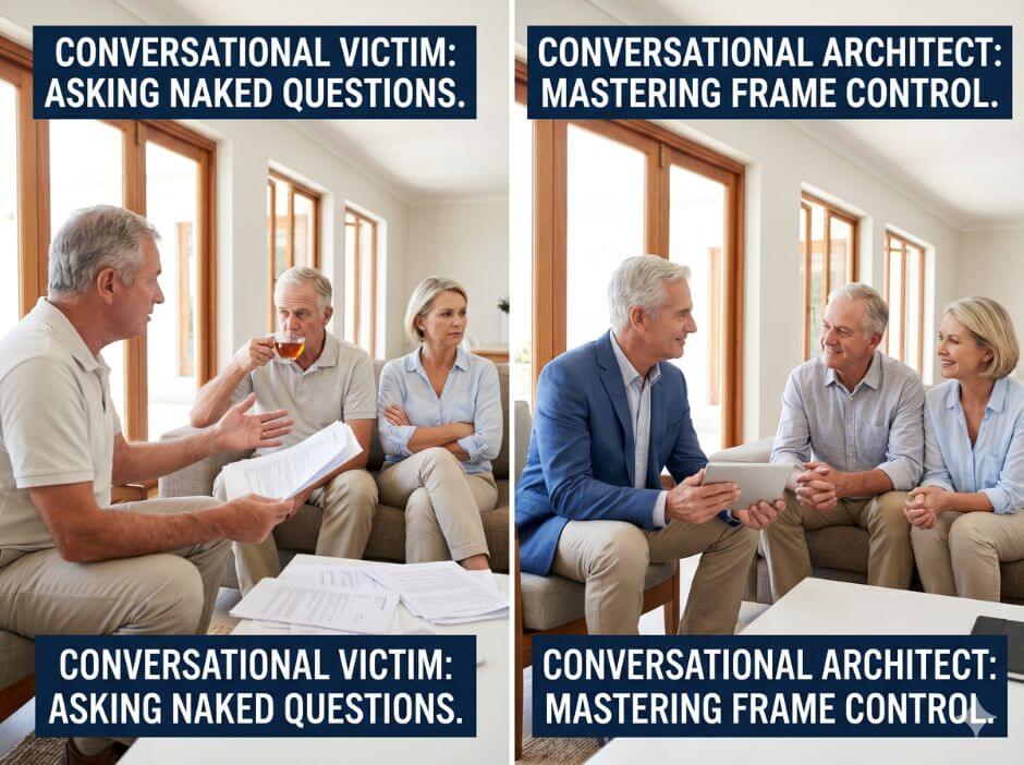 Advanced Real Estate Negotiation Tactics. Real estate agents asking naked questions. Master conversational architecture to command trust