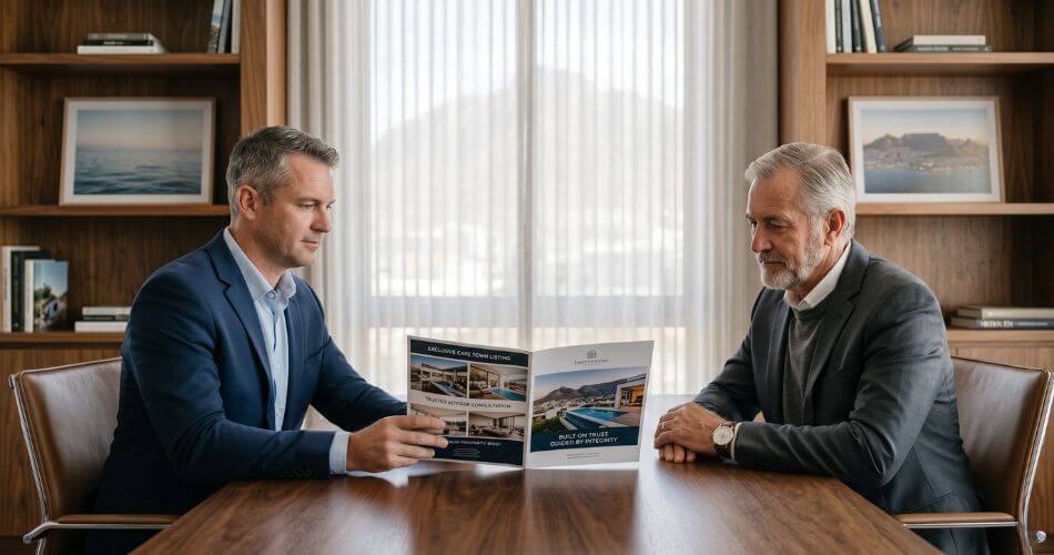 How to Control a Real Estate Negotiation. Agent and seller in equal business partnership stance.