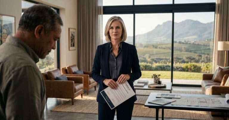 How to Control a Real Estate Negotiation. Confident estate agent commanding authority in Durbanville.