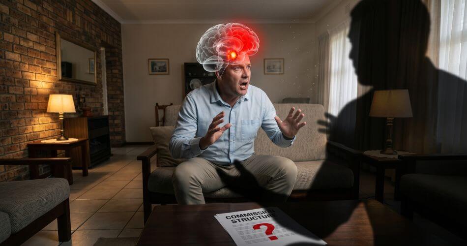 How to Control a Real Estate Negotiation. Visual of Amygdala Hijack during real estate negotiation.