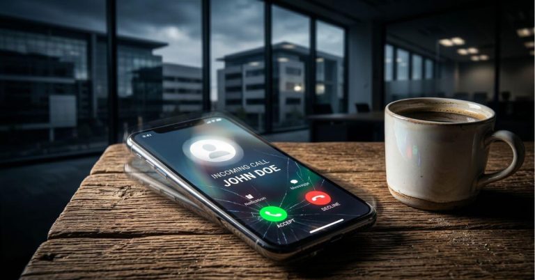 How to Overcome Call Reluctance in Real Estate. Ringing smartphone vibrating on an office desk.