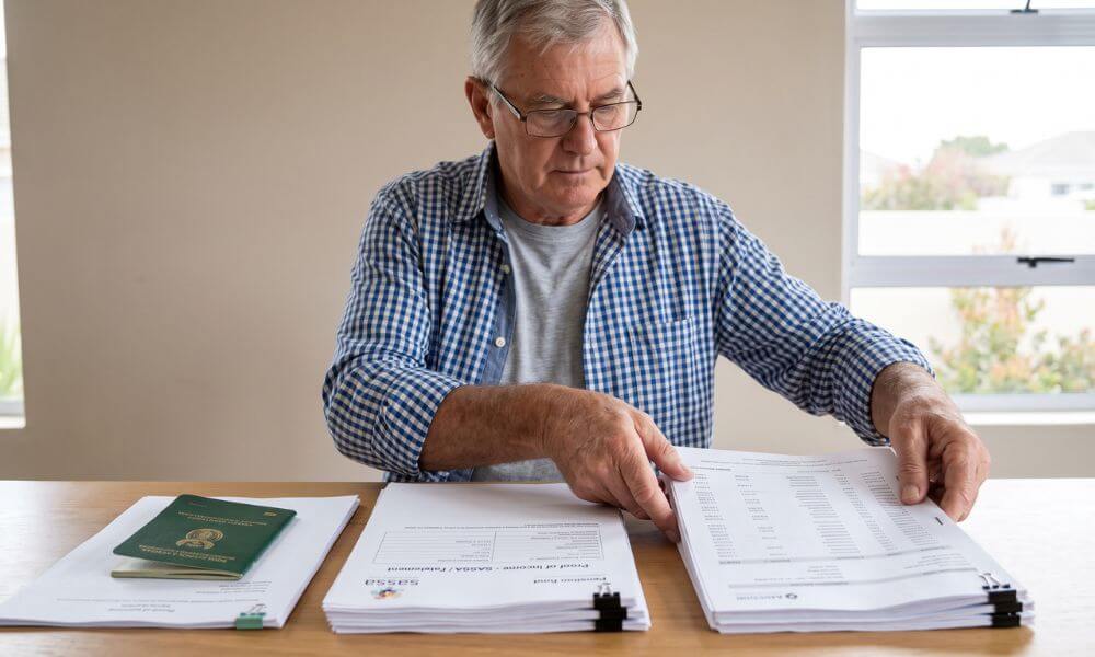How to Apply for Pensioner Rates Rebate in Brackenfell. Brackenfell pensioner preparing ID, proof of income, and bank statements for City of Cape Town rates rebate application