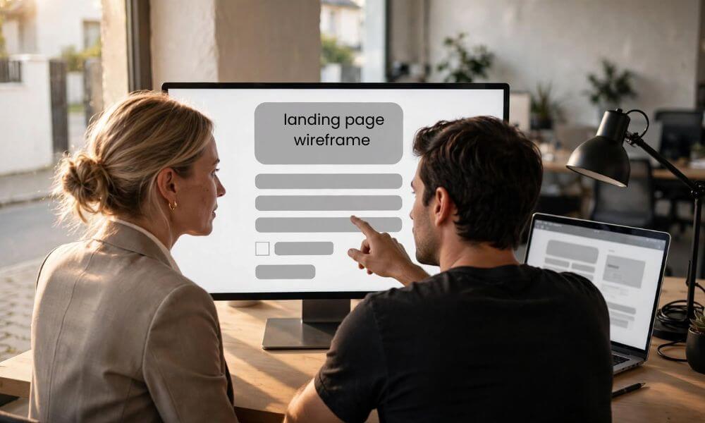 Google Ads Blueprint for Northern Suburbs Estate Agents. Estate agent and developer reviewing a valuation landing page with consent form